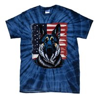 German Shepherd American Flag Usa Patriotic Dog Gift Tie-Dye T-Shirt