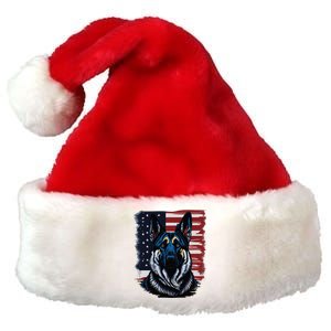 German Shepherd American Flag Usa Patriotic Dog Gift Premium Christmas Santa Hat