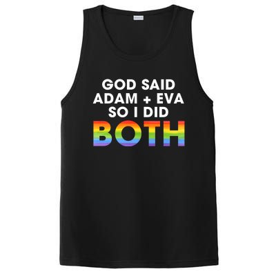 God Said Adam And Eve So I Did Both Lgbt Pride Bisexual Gift PosiCharge Competitor Tank