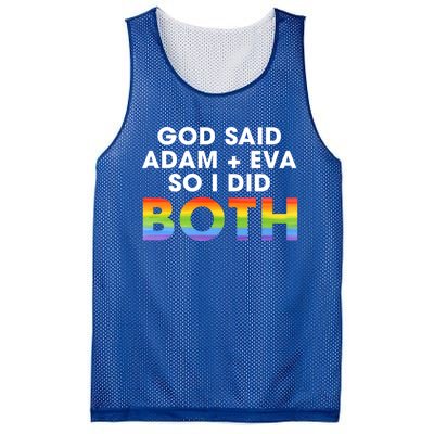 God Said Adam And Eve So I Did Both Lgbt Pride Bisexual Gift Mesh Reversible Basketball Jersey Tank