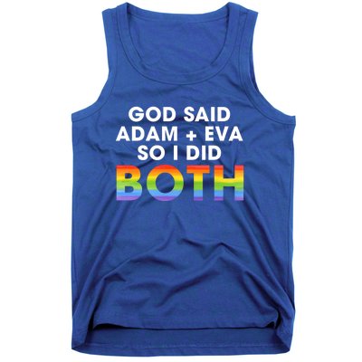 God Said Adam And Eve So I Did Both Lgbt Pride Bisexual Gift Tank Top