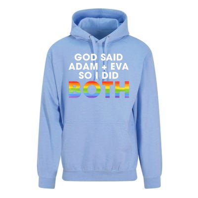 God Said Adam And Eve So I Did Both Lgbt Pride Bisexual Gift Unisex Surf Hoodie