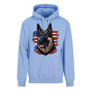 German Shepherd American Flag Dog Unisex Surf Hoodie