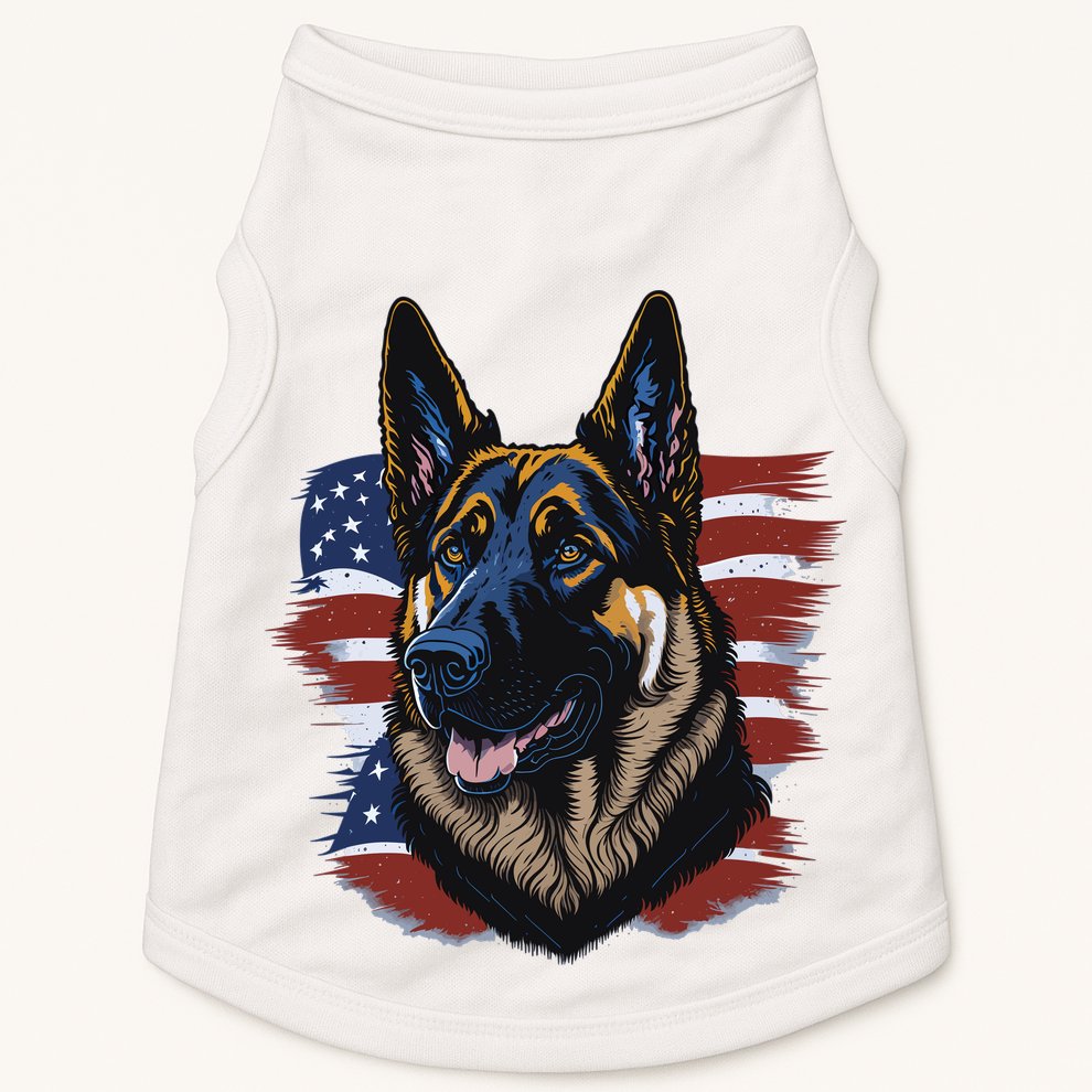 German Shepherd American Flag Dog Doggie Tank
