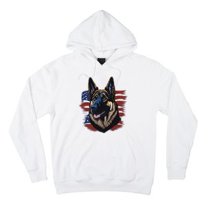 German Shepherd American Flag Dog Hoodie