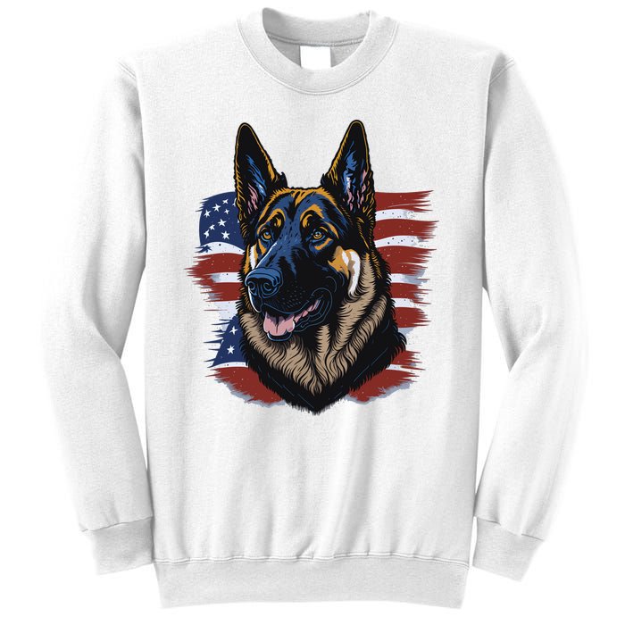 German Shepherd American Flag Dog Sweatshirt