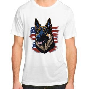 German Shepherd American Flag Dog Adult ChromaSoft Performance T-Shirt