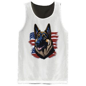 German Shepherd American Flag Dog Mesh Reversible Basketball Jersey Tank