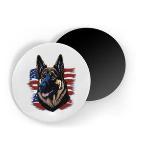 German Shepherd American Flag Dog Magnet