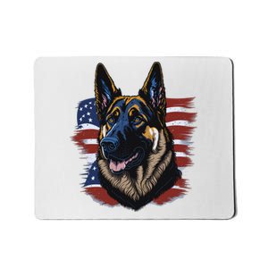 German Shepherd American Flag Dog Mousepad