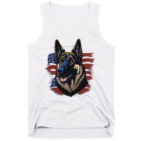 German Shepherd American Flag Dog Tank Top