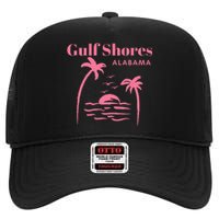 Gulf Shores Alabama Vacation High Crown Mesh Back Trucker Hat