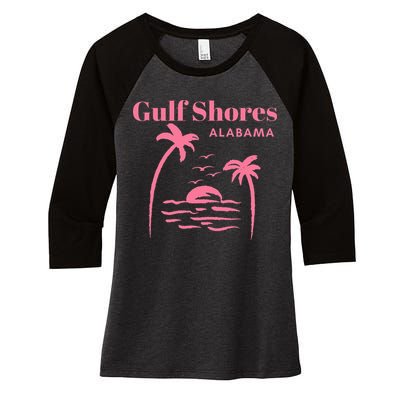 Gulf Shores Alabama Vacation Women's Tri-Blend 3/4-Sleeve Raglan Shirt