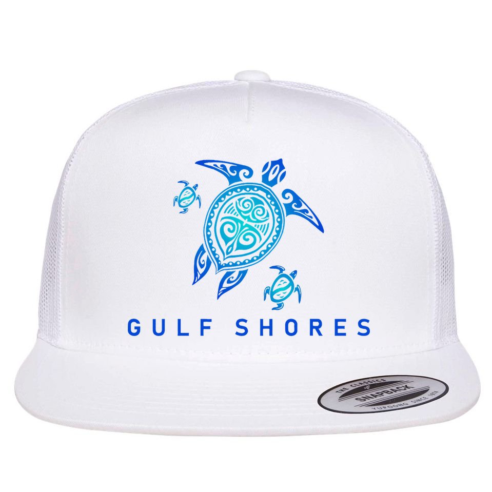 Gulf Shores Alabama Vintage Style Beach Flat Bill Trucker Hat