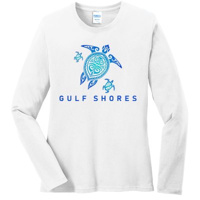 Gulf Shores Alabama Vintage Style Beach Ladies Long Sleeve Shirt