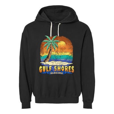 Gulf Shores Alabama Vintage Distressed Souvenir Garment-Dyed Fleece Hoodie