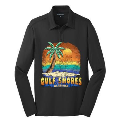 Gulf Shores Alabama Vintage Distressed Souvenir Silk Touch Performance Long Sleeve Polo