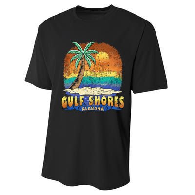 Gulf Shores Alabama Vintage Distressed Souvenir Performance Sprint T-Shirt