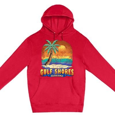 Gulf Shores Alabama Vintage Distressed Souvenir Premium Pullover Hoodie