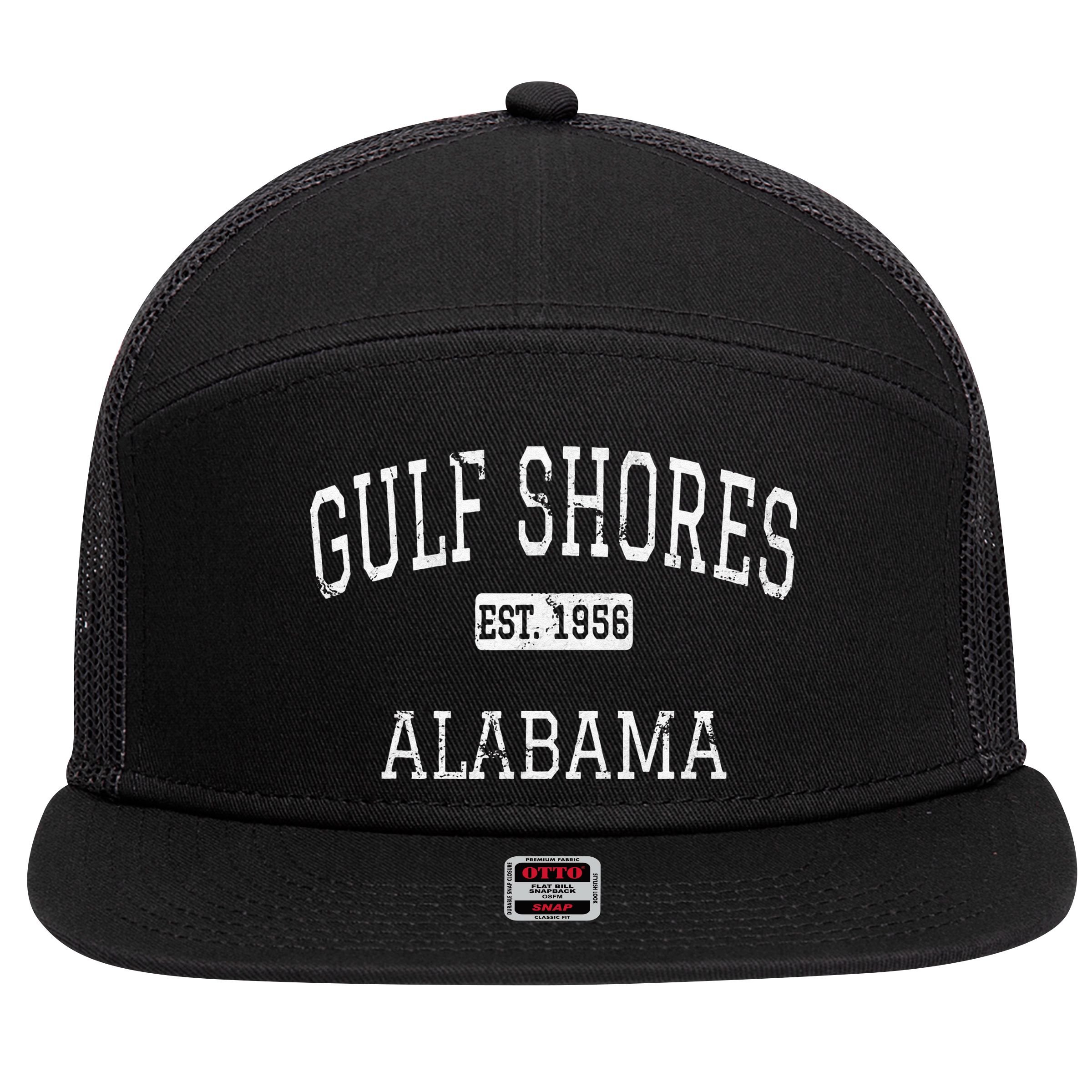 Gulf Shores Alabama AL Vintage 7 Panel Mesh Trucker Snapback Hat