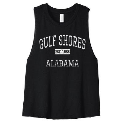 Gulf Shores Alabama AL Vintage Women's Racerback Cropped Tank