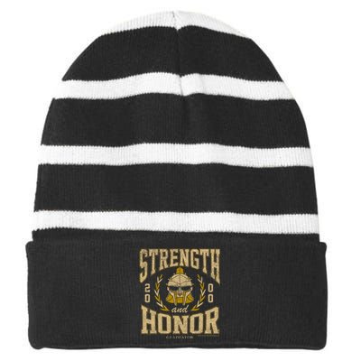 Gladiator Strength And Honor Striped Beanie with Solid Band