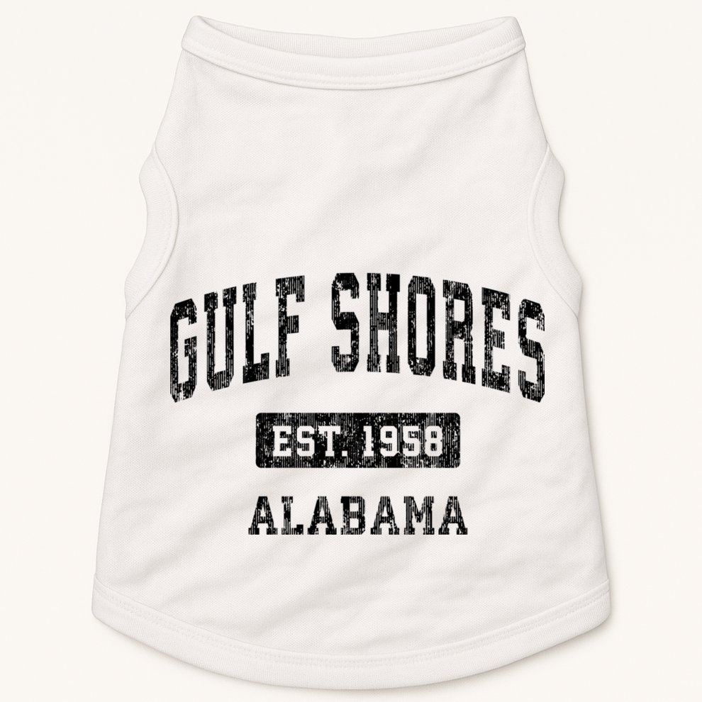 Gulf Shores Alabama Al Vintage Established Sports Design Doggie Tank