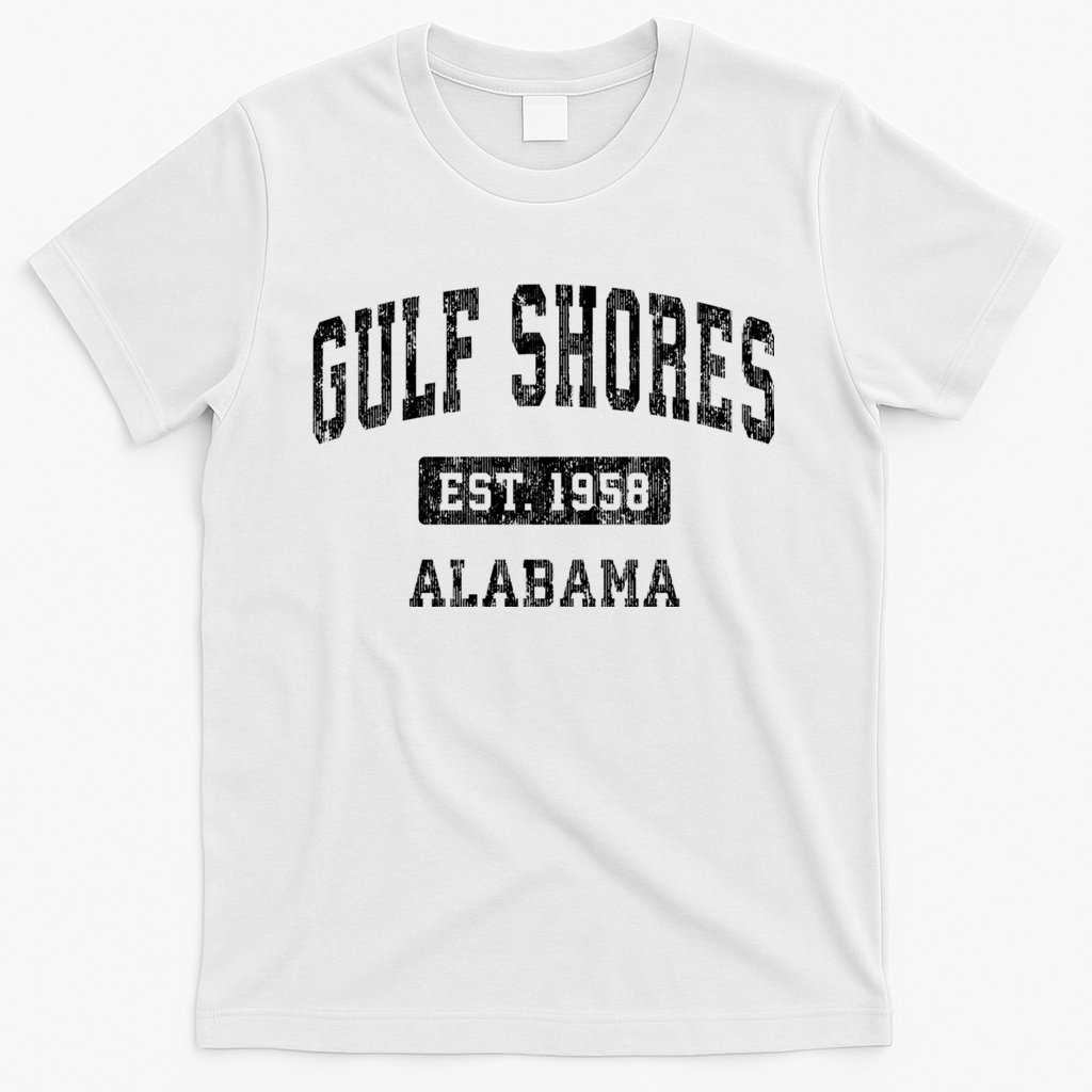 Gulf Shores Alabama Al Vintage Established Sports Design T-Shirt
