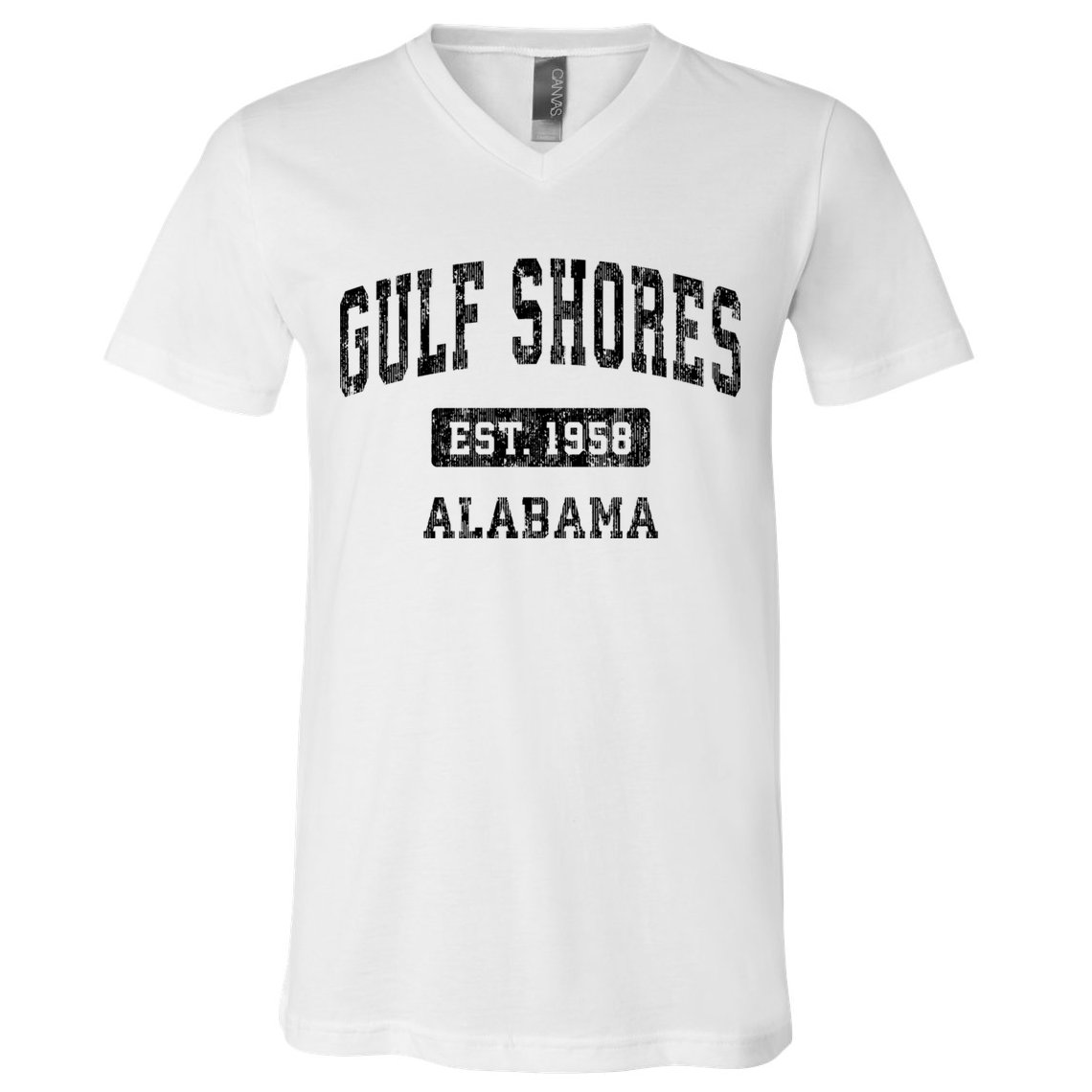 Gulf Shores Alabama Al Vintage Established Sports Design V-Neck T-Shirt