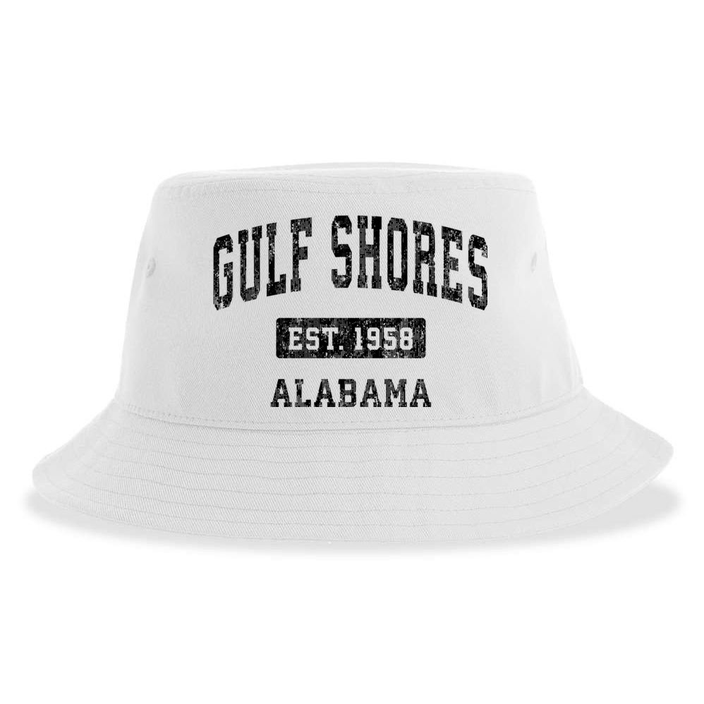 Gulf Shores Alabama Al Vintage Established Sports Design Sustainable Bucket Hat