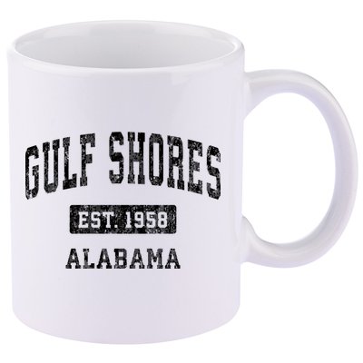 Gulf Shores Alabama Al Vintage Established Sports Design 11oz C Handle Ceramic Mug