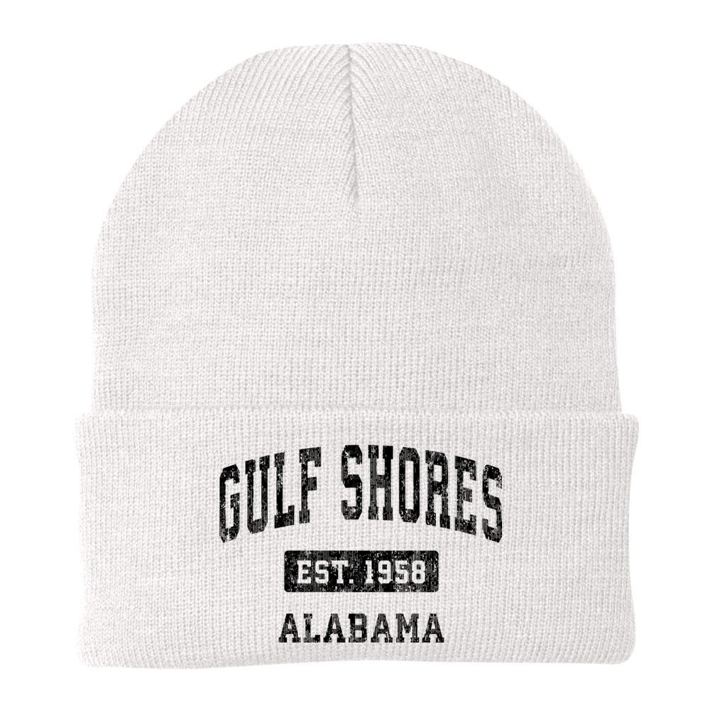 Gulf Shores Alabama Al Vintage Established Sports Design Beanie