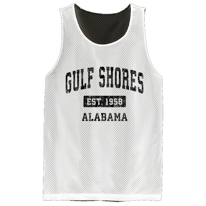Gulf Shores Alabama Al Vintage Established Sports Design Mesh Reversible Basketball Jersey Tank