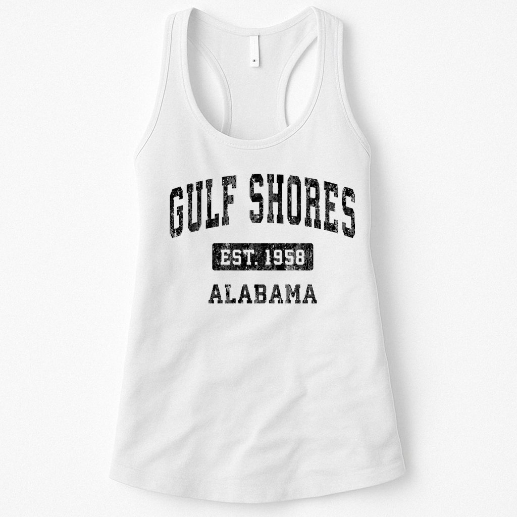 Gulf Shores Alabama Al Vintage Established Sports Design Womens Tank Top