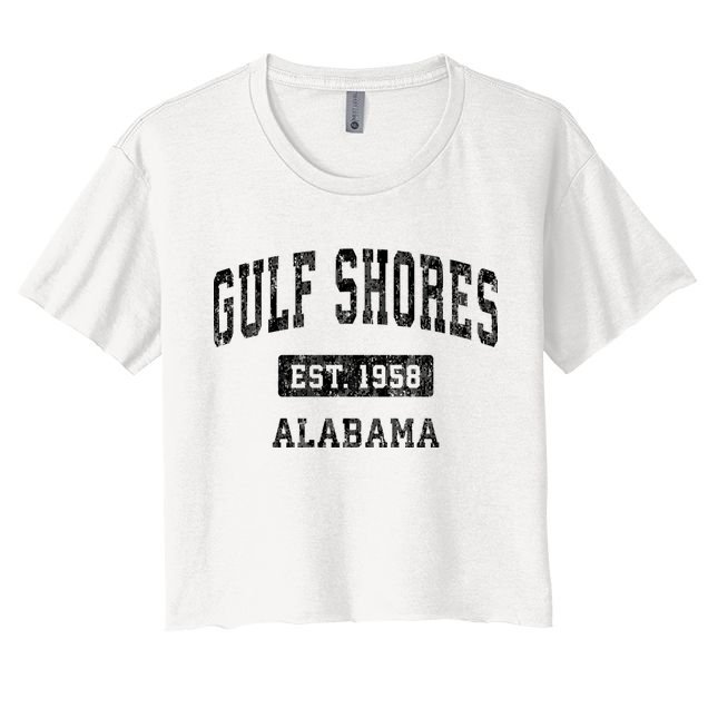Gulf Shores Alabama Al Vintage Established Sports Design Crop Top