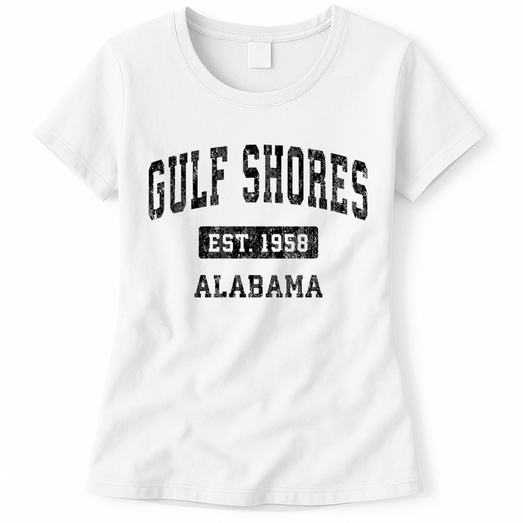 Gulf Shores Alabama Al Vintage Established Sports Design Womens T-Shirt