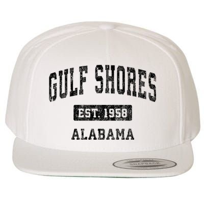 Gulf Shores Alabama Al Vintage Established Sports Design Wool Snapback Cap
