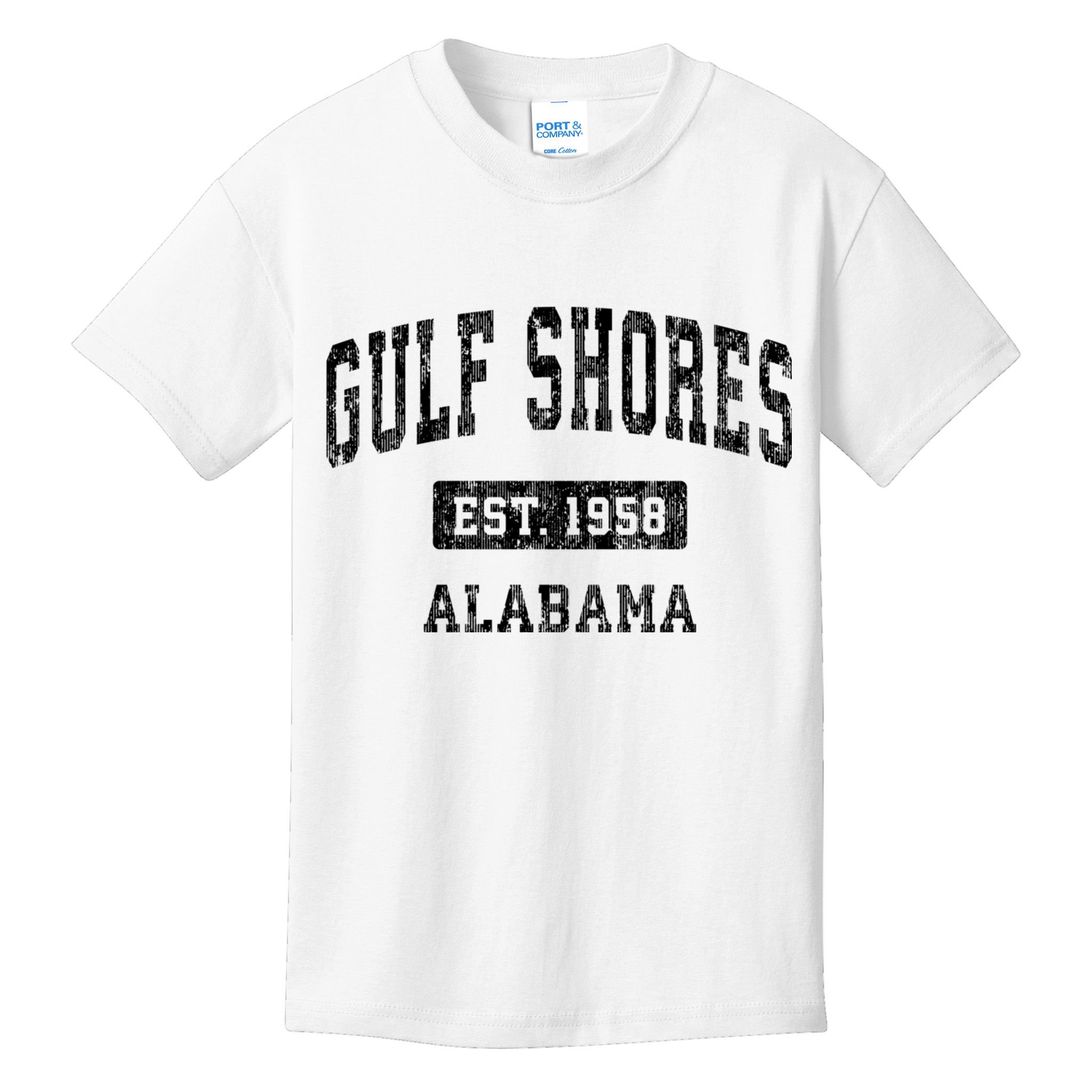 Gulf Shores Alabama Al Vintage Established Sports Design Kids T-Shirt