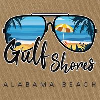 Gulf Shores Alabama Palm Tree Sunglasses Souvenir Cotton Canvas Backpack