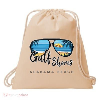 Gulf Shores Alabama Palm Tree Sunglasses Souvenir Drawstring Bag