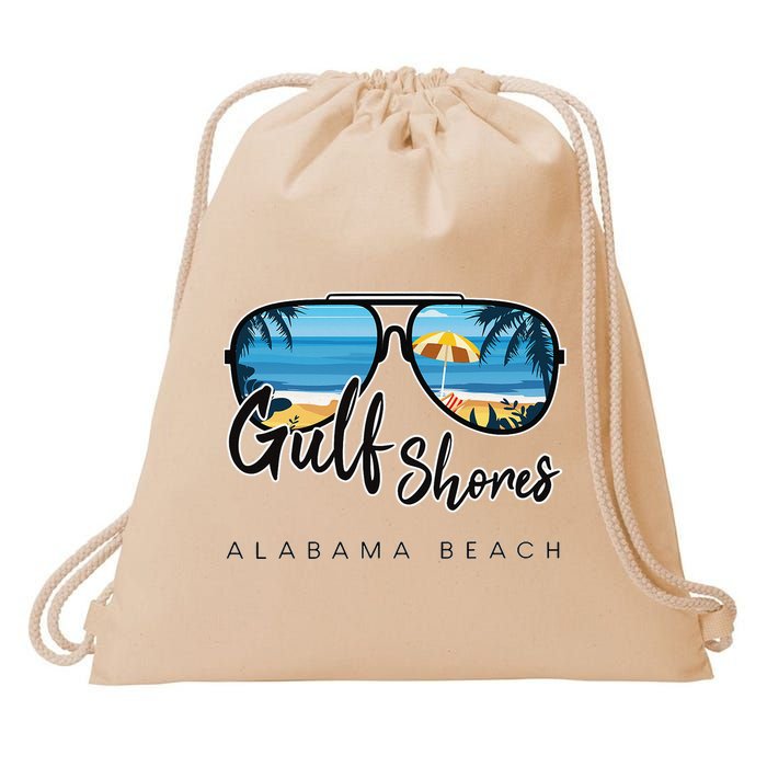 Gulf Shores Alabama Palm Tree Sunglasses Souvenir Drawstring Bag