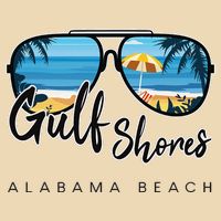 Gulf Shores Alabama Palm Tree Sunglasses Souvenir Drawstring Bag