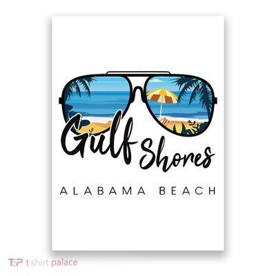 Gulf Shores Alabama Palm Tree Sunglasses Souvenir Poster