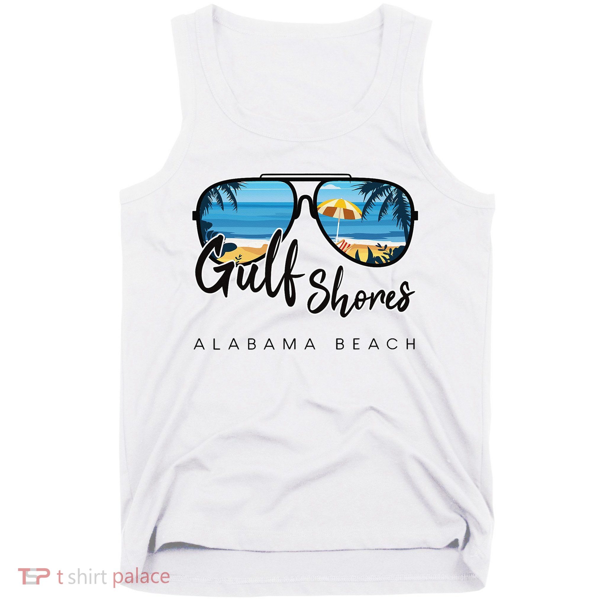 Gulf Shores Alabama Palm Tree Sunglasses Souvenir Tank Top