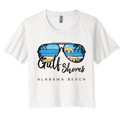 Gulf Shores Alabama Palm Tree Sunglasses Souvenir Crop Top