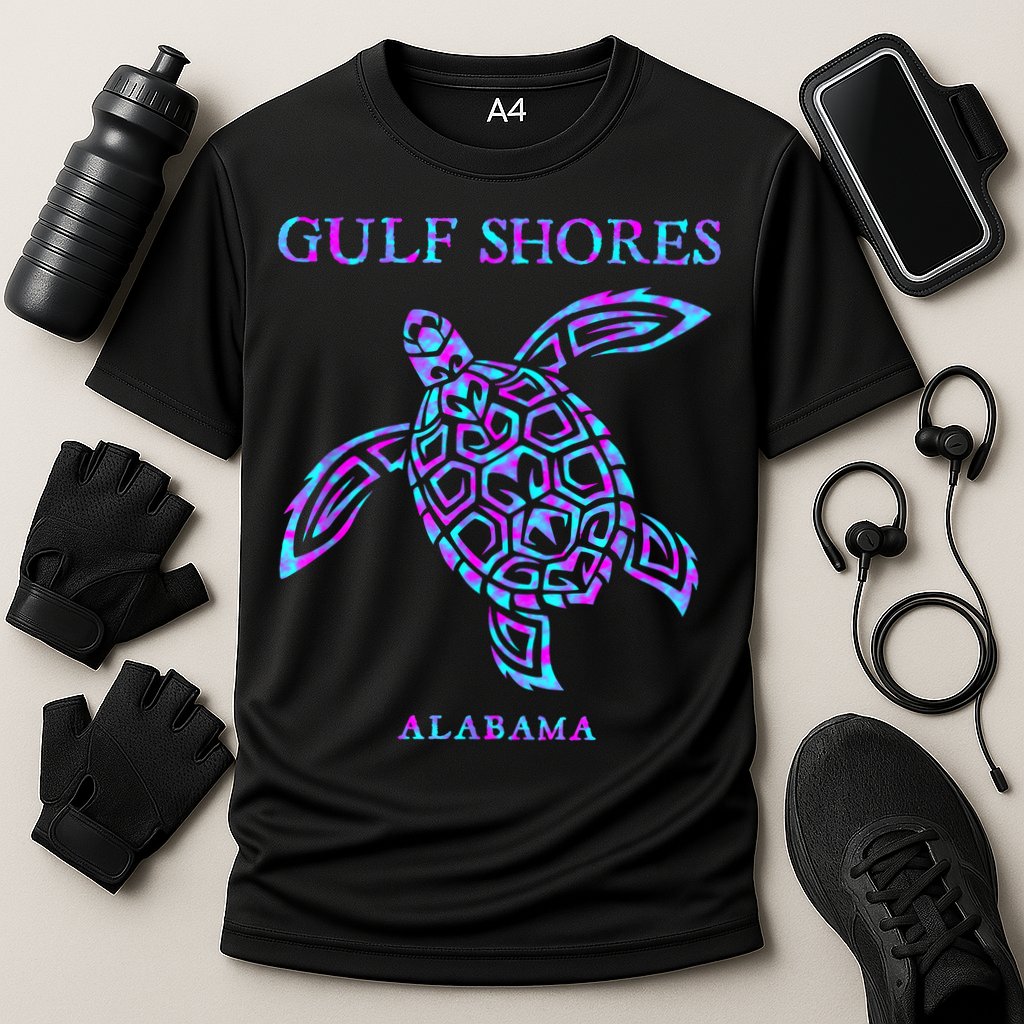 Gulf Shores Alabama Sea Turtle Boy Girl Cooling Performance Crew T-Shirt