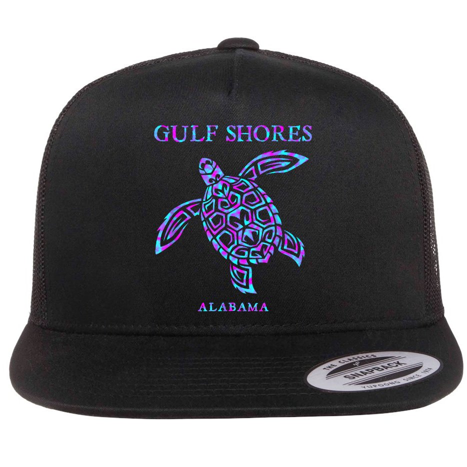 Gulf Shores Alabama Sea Turtle Boy Girl Flat Bill Trucker Hat