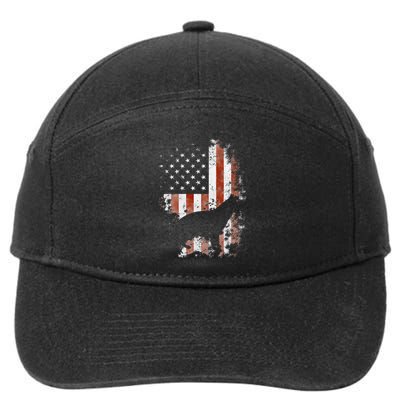 German Shepherd American Flag USA Patriotic Dog Gift 7-Panel Snapback Hat