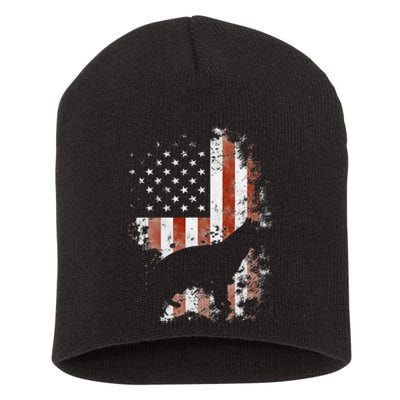 German Shepherd American Flag USA Patriotic Dog Gift Short Acrylic Beanie