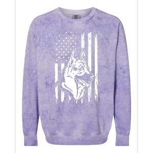 German Shepherd American Flag Pets Animals K9s Service Dogs Colorblast Crewneck Sweatshirt